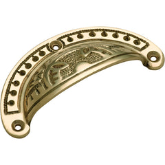 Ornate Drawer Pull Polished Brass