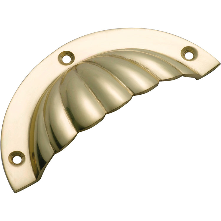 Fluted Drawer Pull Polished Brass