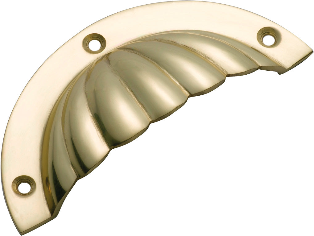 Fluted Drawer Pull Polished Brass