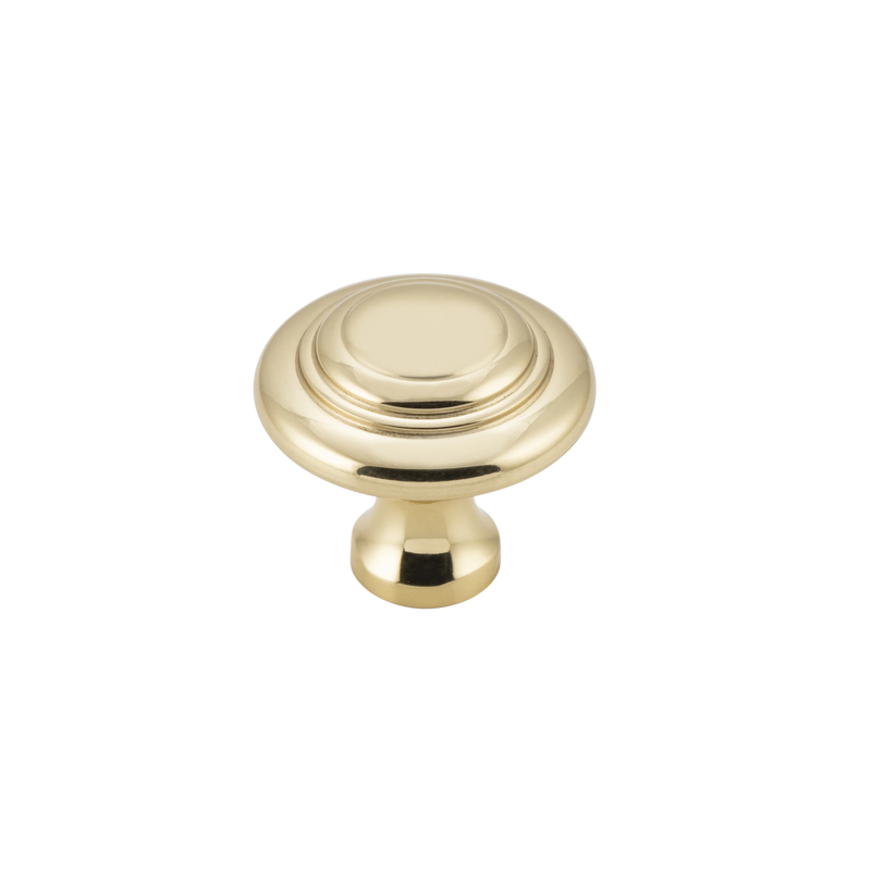 Domed Cupboard Knob Polished Brass / D25xP24mm