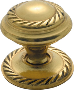 Georgian Cupboard Knob Polished Brass / D25xP26mm