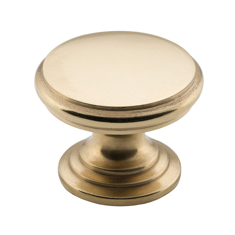 Flat Cupboard Knob Polished Brass / D32xP23mm