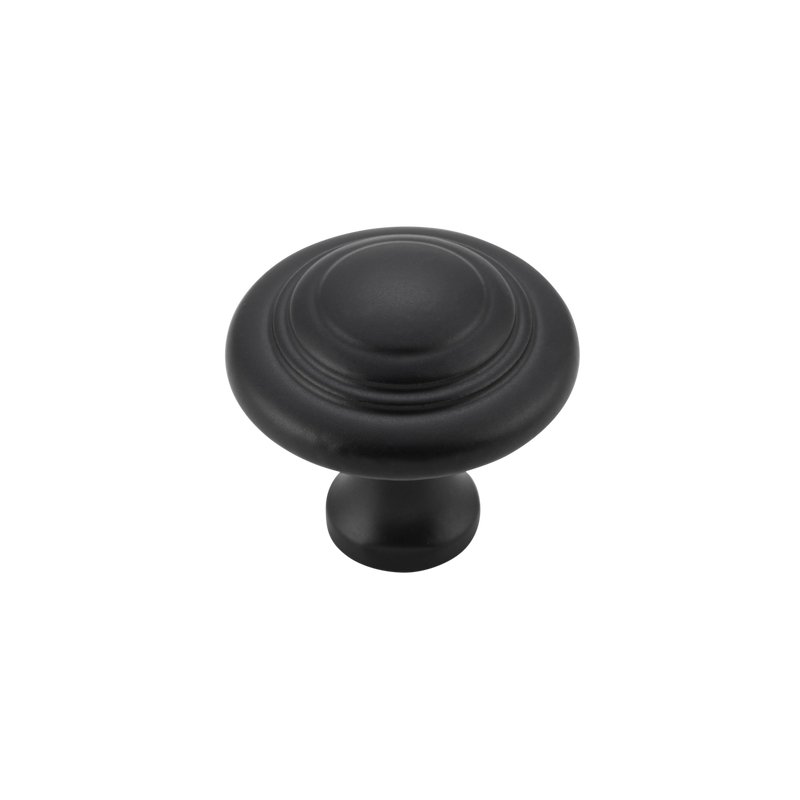 Domed Cupboard Knob Matt Black / D25xP24mm