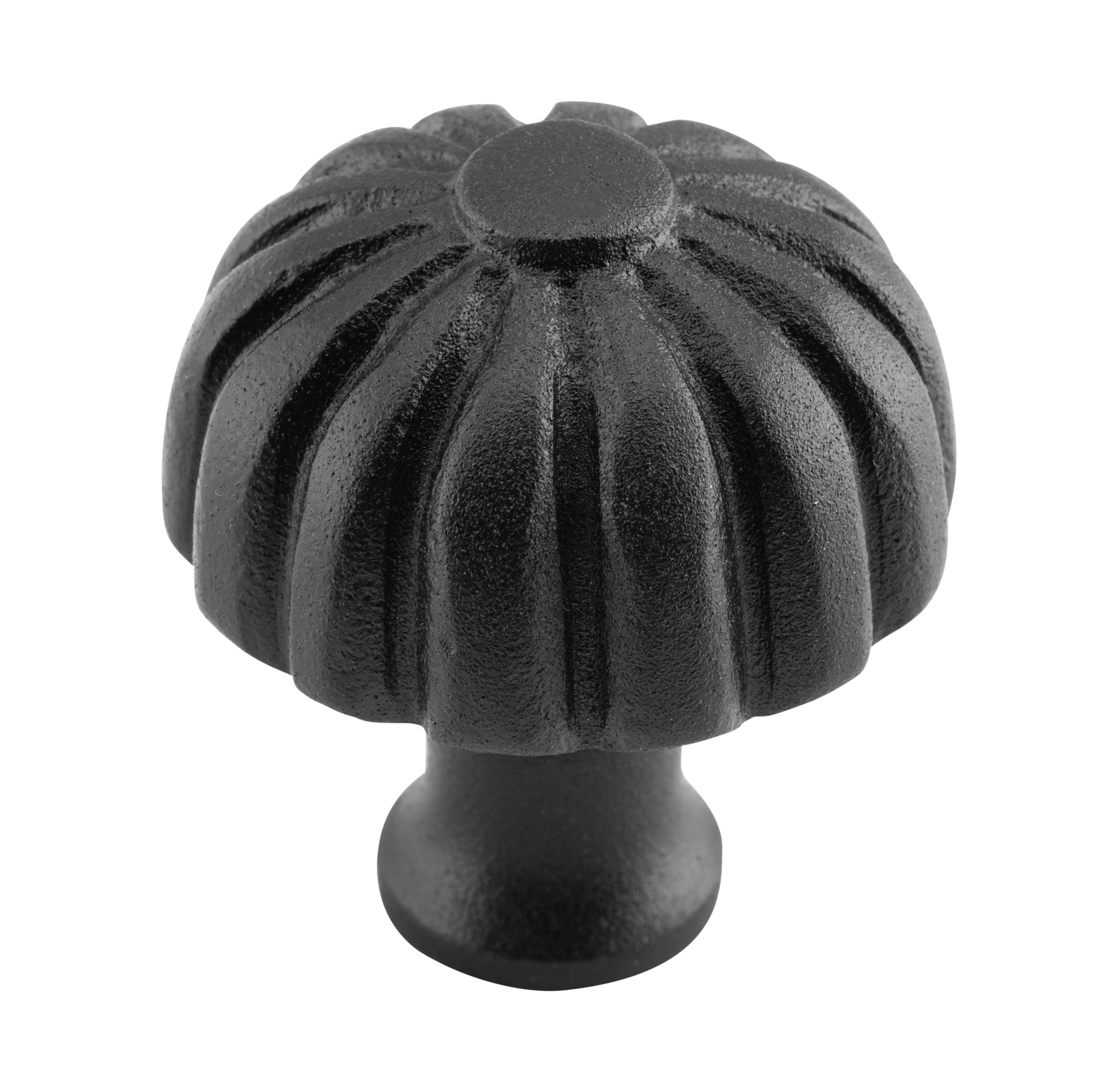 Fluted Cupboard Knob Matt Black / D38xP42mm
