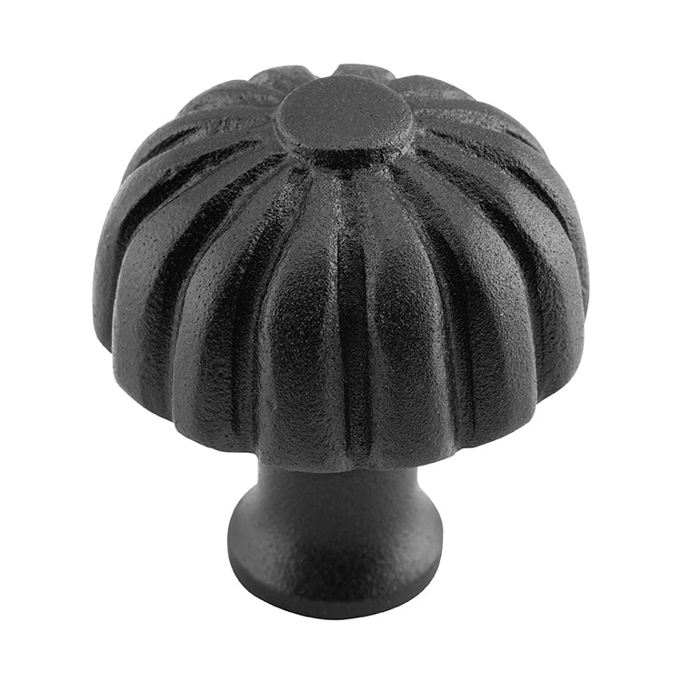 Fluted Cupboard Knob Matt Black / D38xP42mm