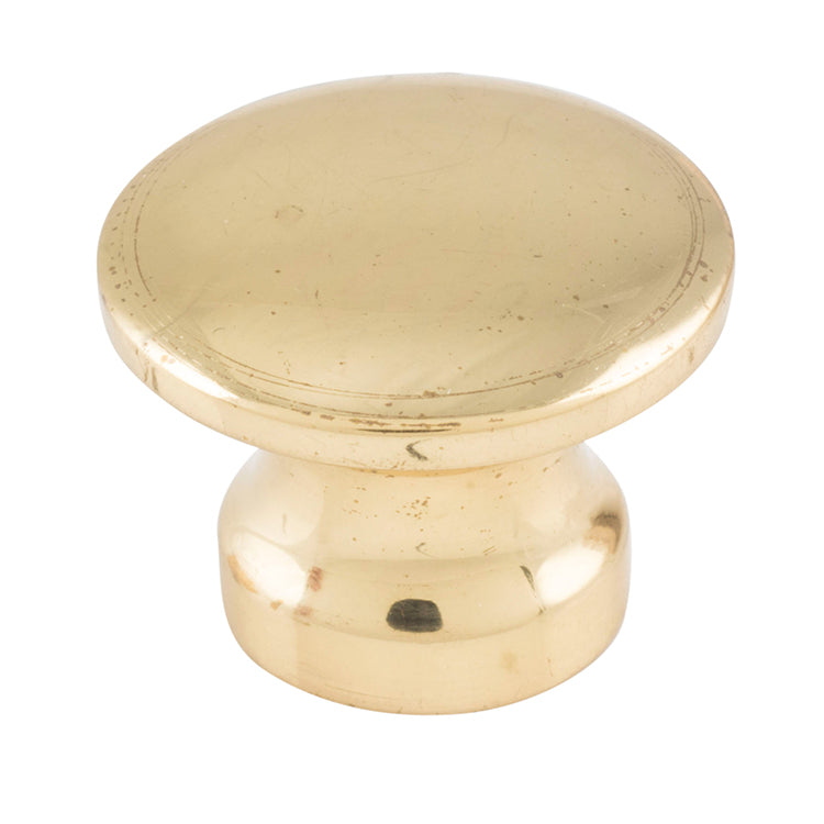 Curved Cupboard Knob Polished Brass / D19xP14mm