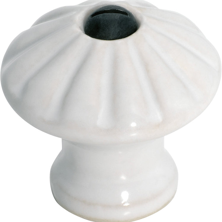 Fluted Porcelain Cupboard Knob White Porcelain