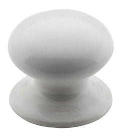 Round Porcelain Cupboard Knob White Porcelain / D30xP29mm
