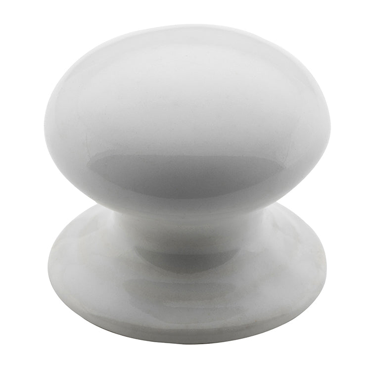 Round Porcelain Cupboard Knob White Porcelain / D30xP29mm