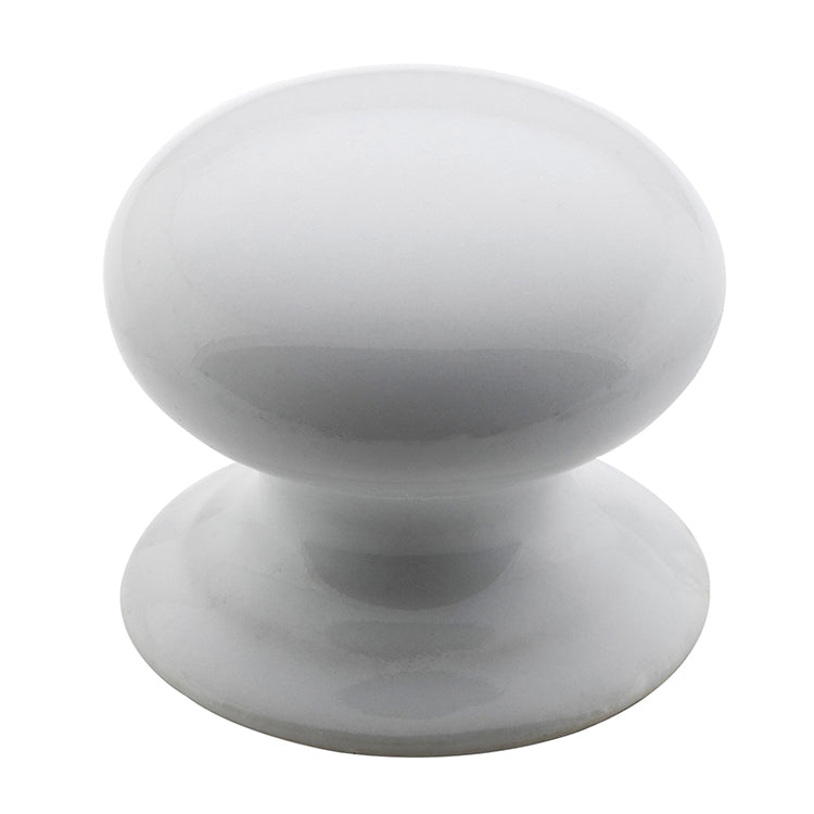 Round Porcelain Cupboard Knob White Porcelain / D35xP31mm