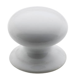 Round Porcelain Cupboard Knob White Porcelain / D35xP31mm