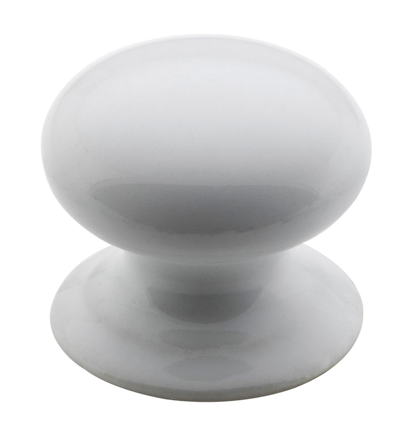 Round Porcelain Cupboard Knob White Porcelain / D35xP31mm