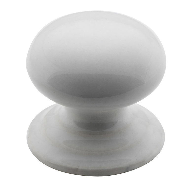 Round Porcelain Cupboard Knob White Porcelain / D38xP37mm