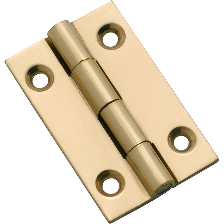 Fixed Pin Cabinet Hinge Polished Brass / H38xW22mm