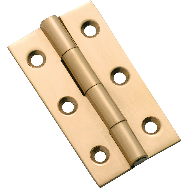 Fixed Pin Cabinet Hinge Polished Brass / H50xW28mm