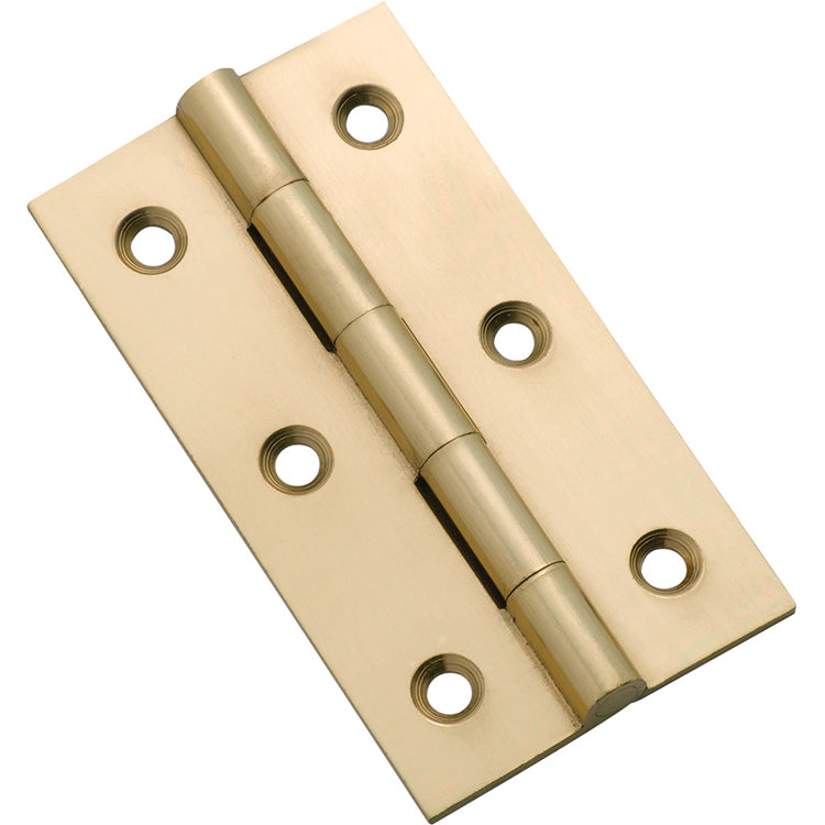 Fixed Pin Cabinet Hinge Polished Brass / H63xW35mm
