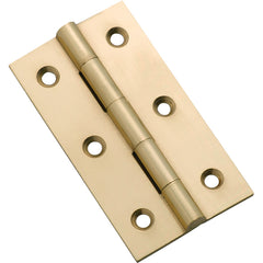 Fixed Pin Cabinet Hinge Polished Brass / H63xW35mm