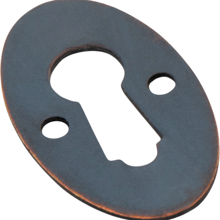 Oval Cupboard Escutcheon Antique Copper