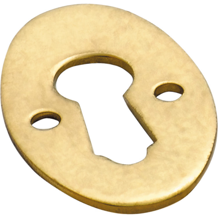 Oval Cupboard Escutcheon Polished Brass