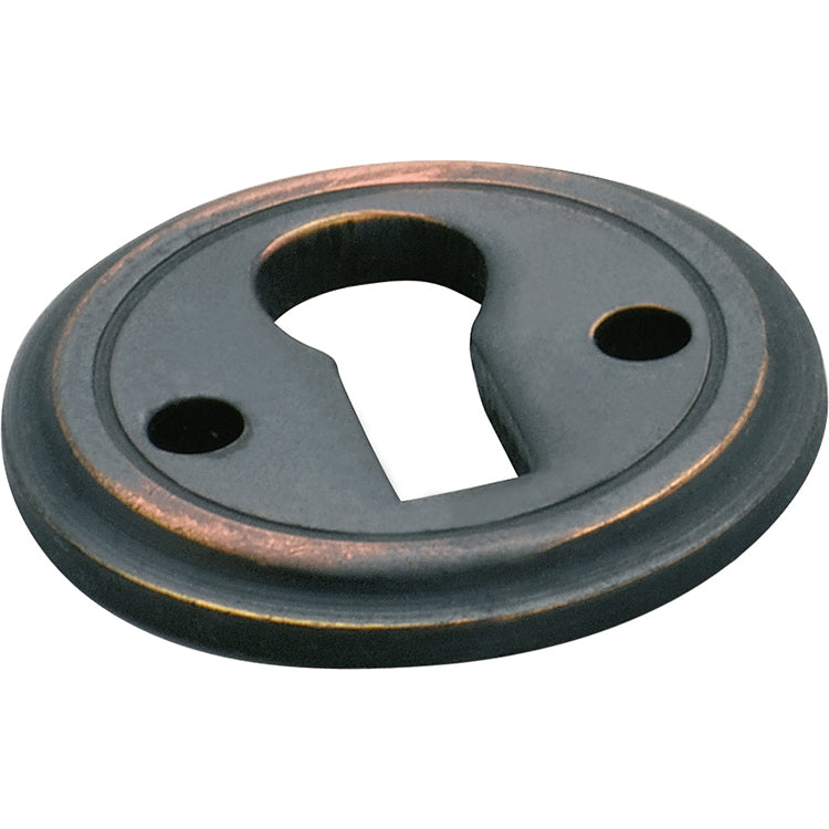 Round Cupboard Escutcheon Antique Copper