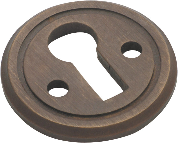Round Cupboard Escutcheon Antique Brass