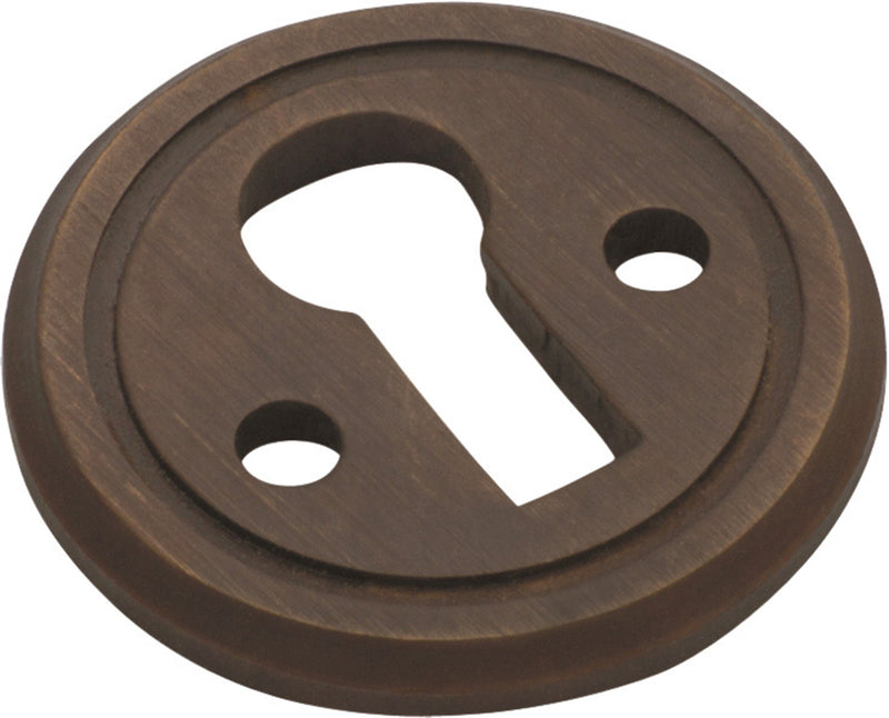 Round Cupboard Escutcheon Antique Brass
