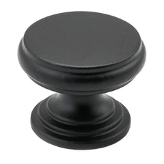 Flat Cupboard Knob Matt Black / D25xP20mm