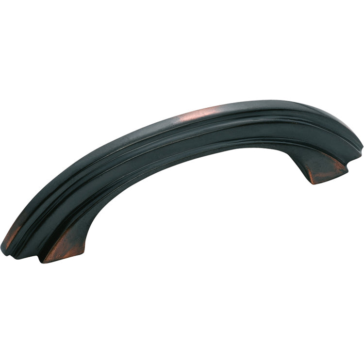 Deco Cabinet Pull Handle - Stepped Antique Copper