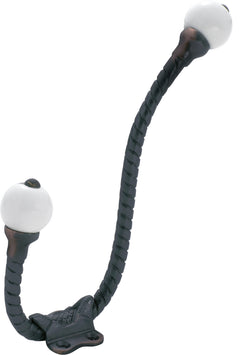 Porcelain Tip Rope Hat & Coat Hooks Antique Copper