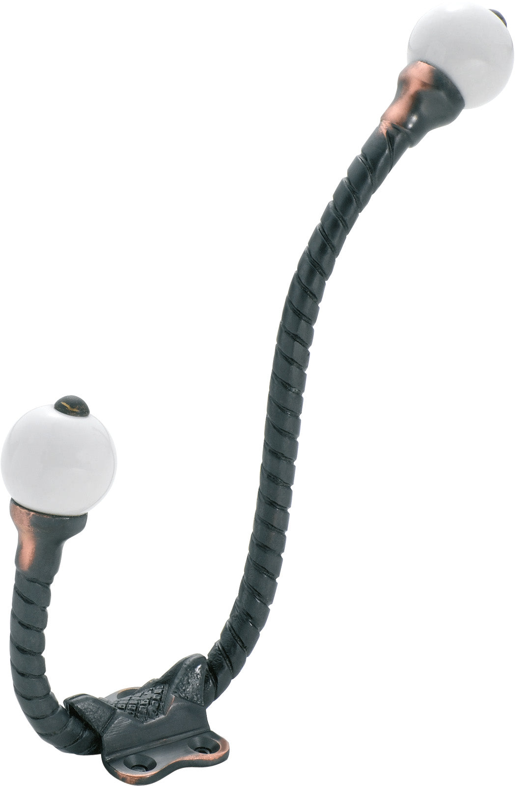 Porcelain Tip Rope Hat & Coat Hooks Antique Copper