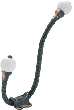 Porcelain Tip Rope Hat & Coat Hooks Antique Copper