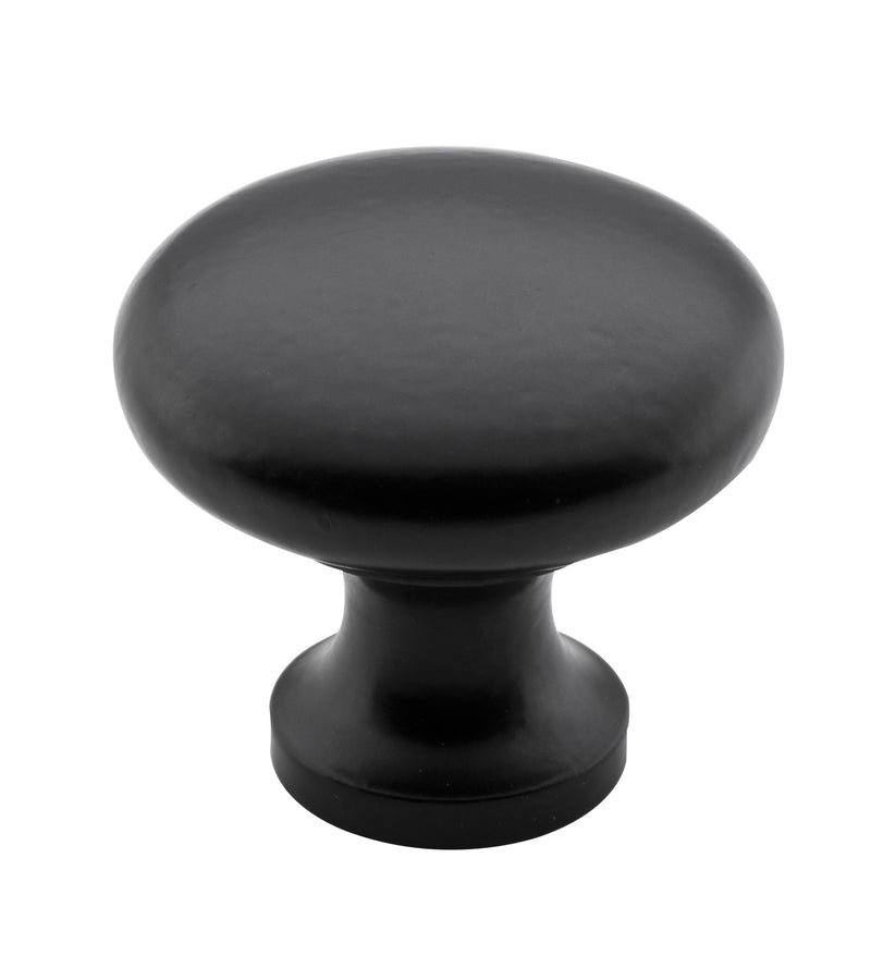 Round Cupboard Knob Matt Black / D32xP30mm