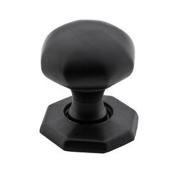 Octagonal Cupboard Knob Matt Black / Iron D25xP31mm