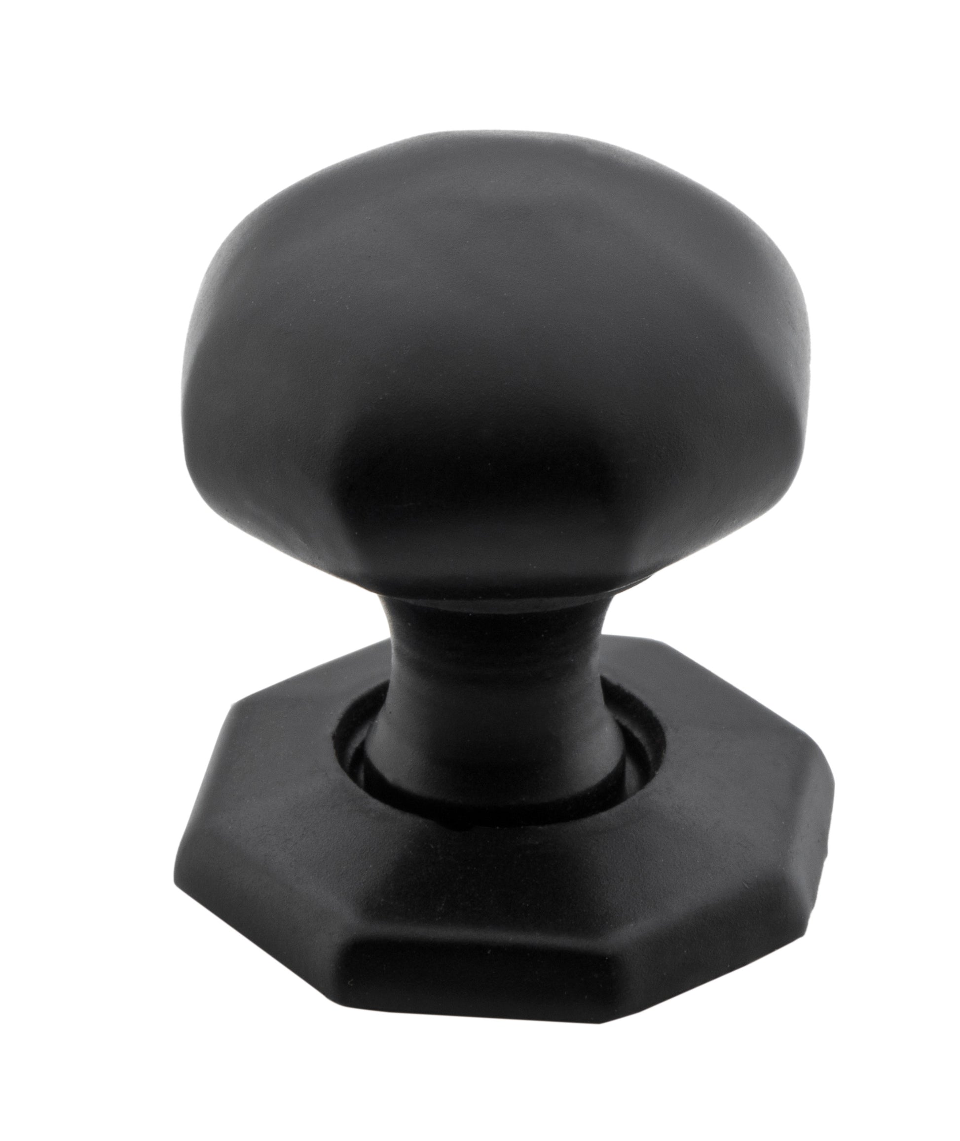 Octagonal Cupboard Knob Matt Black / Iron D25xP31mm