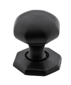 Octagonal Cupboard Knob Matt Black / Iron D25xP31mm