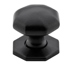 Octagonal Cupboard Knob Matt Black / Iron D32xP36mm