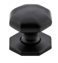 Octagonal Cupboard Knob Matt Black / Iron D32xP36mm