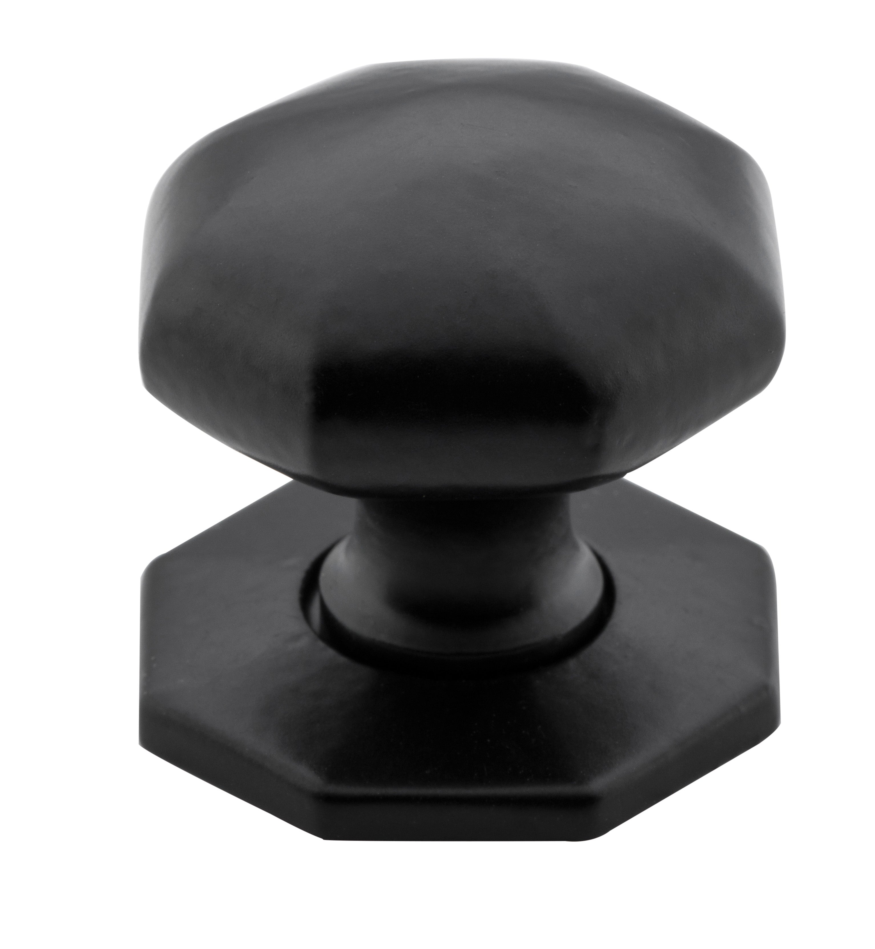 Octagonal Cupboard Knob Matt Black / Iron D32xP36mm