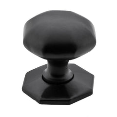 Octagonal Cupboard Knob Matt Black / Iron D38xP41mm