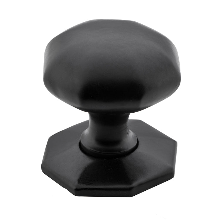 Octagonal Cupboard Knob Matt Black / Iron D38xP41mm