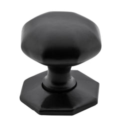 Octagonal Cupboard Knob Matt Black / Iron D38xP41mm
