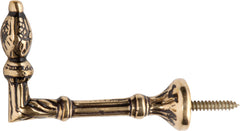Ornate Curtain Tie Back Hooks Polished Brass