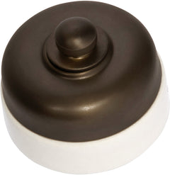 Porcelain Base Dimmer Antique Brass