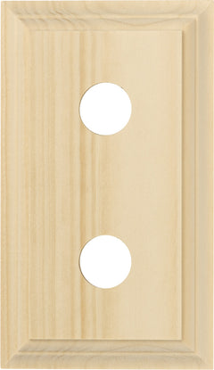 Double Switch & Socket Wood Blocks - Classic Profile Pine