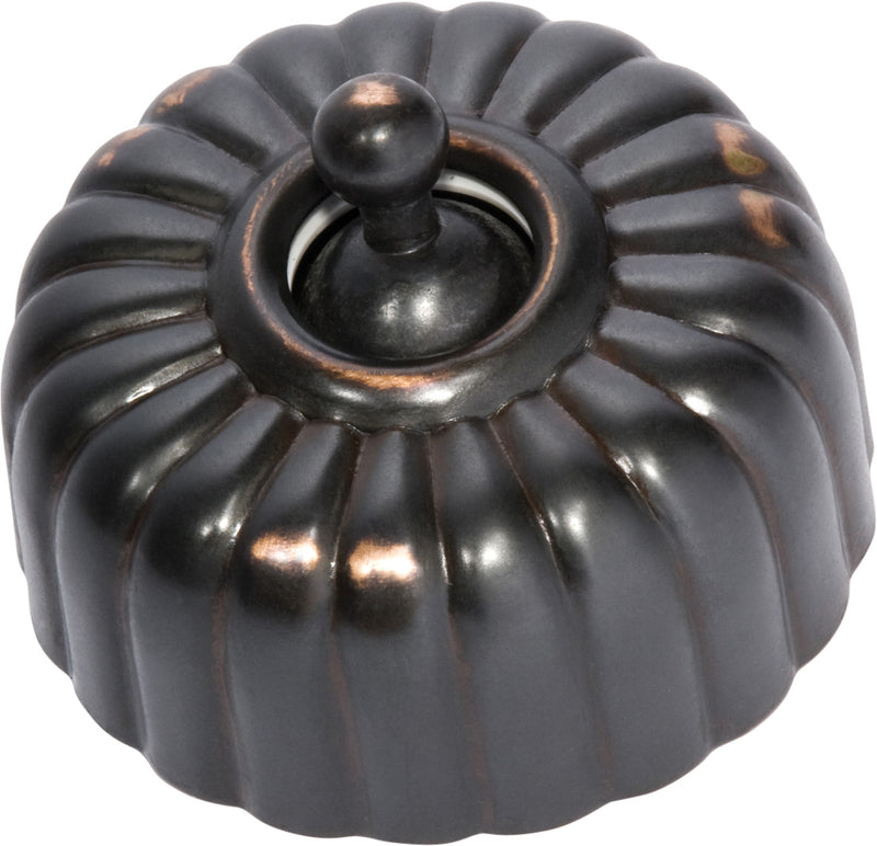 Fluted Light Switches Antique Copper