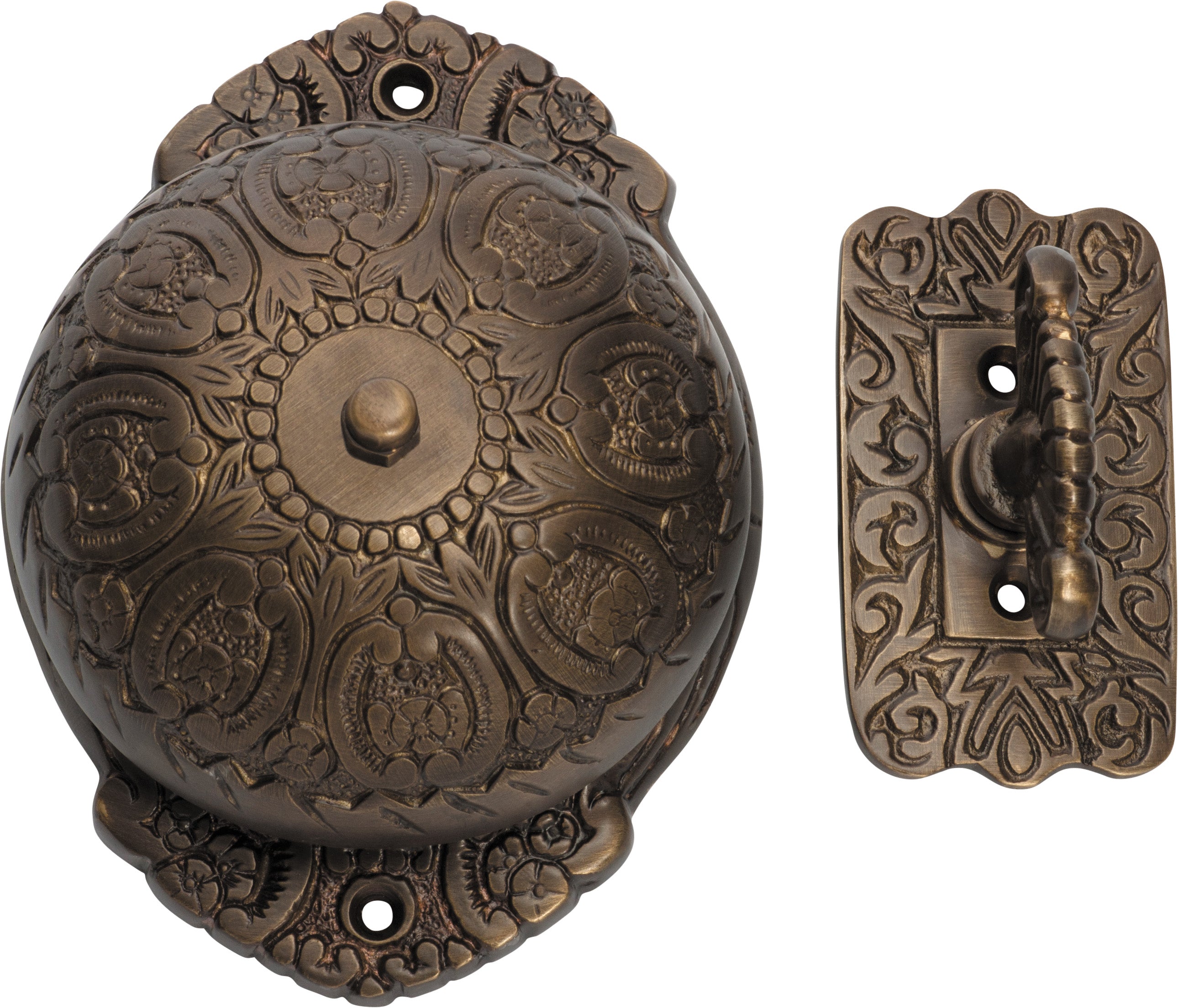 Ornate Turn Bells Antique Brass