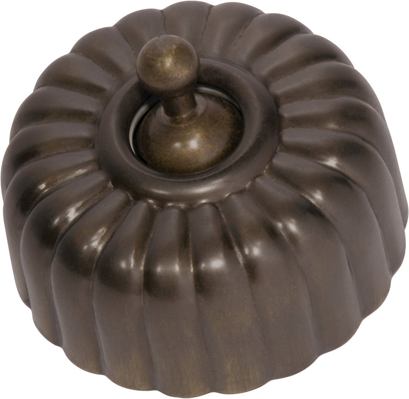 Fluted Light Switches Antique Brass