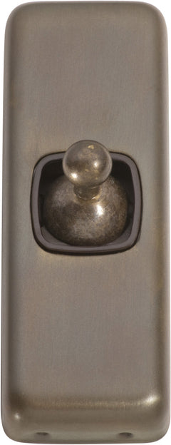 Flat Plate 1 Gang Toggle Switches Antique Brass / W30mm