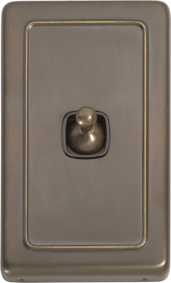 Flat Plate 1 Gang Toggle Switches Antique Brass / W72mm