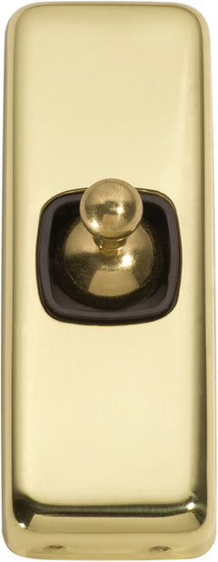 Flat Plate 1 Gang Toggle Switches Polished Brass / W30mm